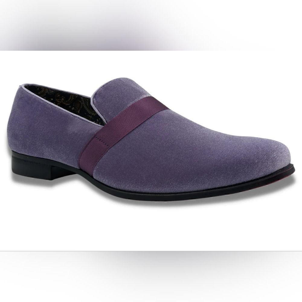 MONTIQUE MEN'S SOLID VELVET LAVENDER FASHION SLIP-ON SHOE S91.